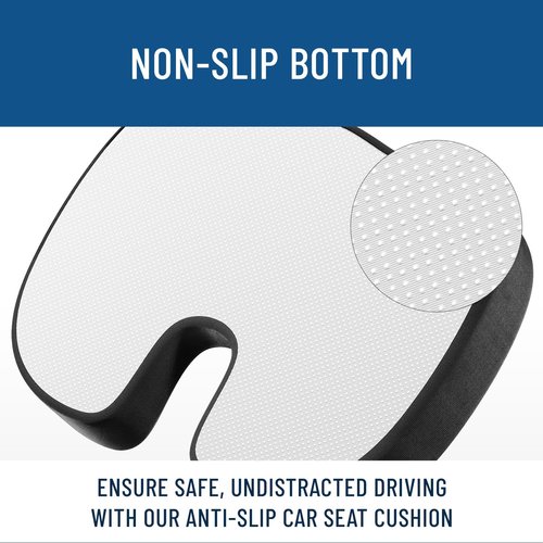 Everlasting Comfort Doctor Recommended Memory Foam Seat Cushion for Office Chairs & Car Seat - Ergonomic Office Desk Accessories for Tailbone Pain Relief, Sciatica & Back Support