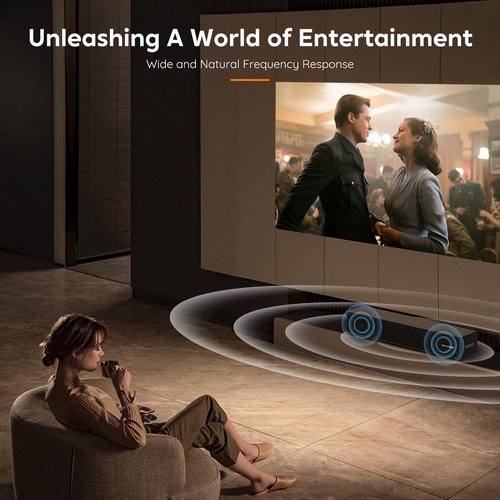 2.0 CH Dolby Digital Sound Bar - Bluetooth Home Theater Speaker with HDMI ARC, Optical, Aux for Smart TV, Gaming, PC & Projector, Compact Speaker Bar with 3D Surround Sound Home Theater Soundbar