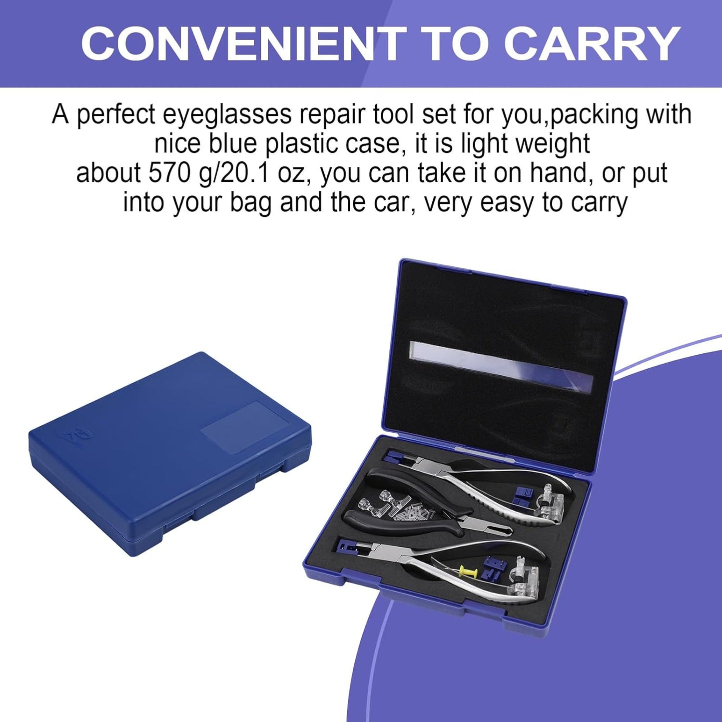 ZJchao Eyeglass Repair Kit - Complete Rimless Glasses Repair Tools with Pliers & Accessories