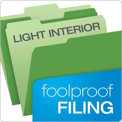 Pendaflex Two-Tone Color File Folders Letter Size Red 152 1/3 and Bright Green 152 1/3, 100 per Box Bundle