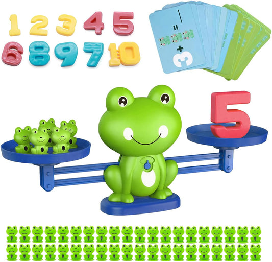Snugzy Frog Balance Counting Toys - Engaging Math Learning Games for Kids | 93 PCS STEM Educational Set for Ages 3+