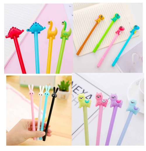 YYaaloa 140pcs Cute Cartoon Novelty Gel Ink Pens Cartoon Animal Writing Pens 0.5 mm Black Ink Assorted Styles Fun Kawaii Pens Bulk for Kids Office School Supplies (140 Piece Assortment, Black)