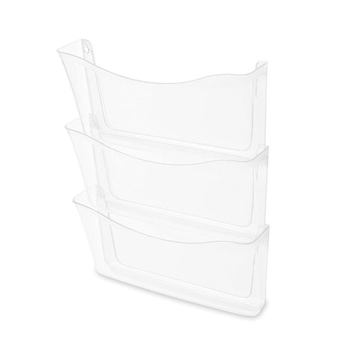 Rubbermaid Wall File | Clear | Expandable | Three-Pocket | Pack of 4