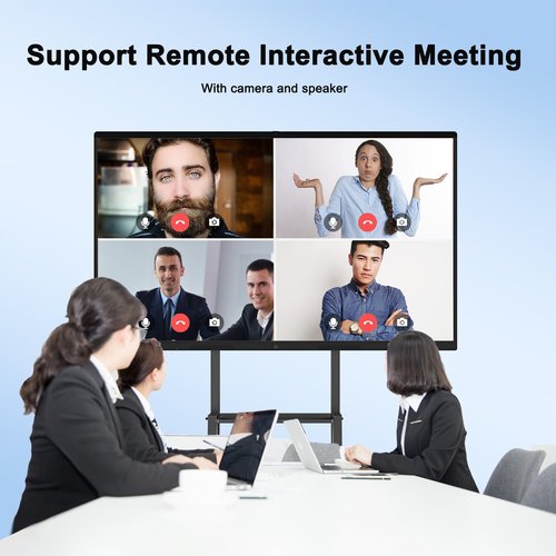 YCKJNB 55″ Smart Board, 4K UHD Touchscreen Display Electronic Whiteboard Built in Ultra High Definition Camera Open App Ecosystem, Interactive Whiteboard for for Business Office Classroom Home