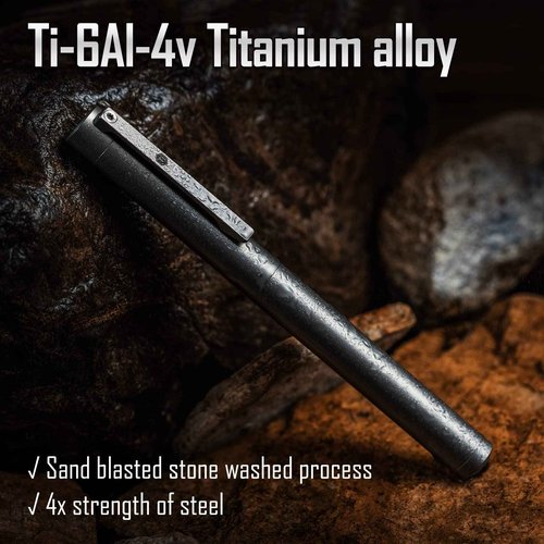 KeyUnity KP02 Fountain Pen Fine Nib with Ink Converter, Titanium Alloy Calligraphy Pen for Writing & Journaling