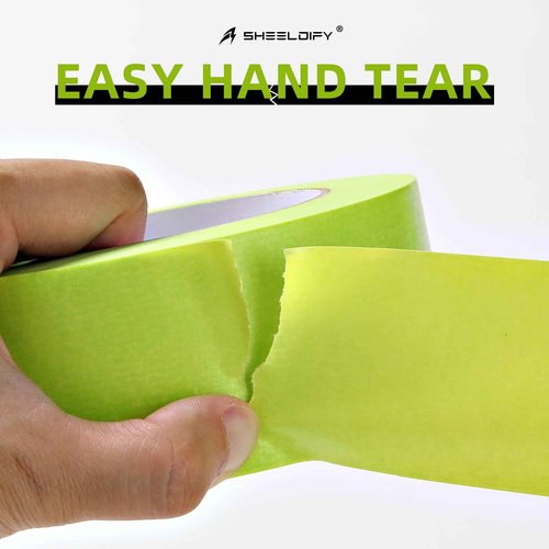 Sheeldify Gen.III-Tech Seam Tape Specialized for Floor Protection | Edge Tape | Masking Tape, 90 Day+ (Green, 6 Roll, 2" x164')