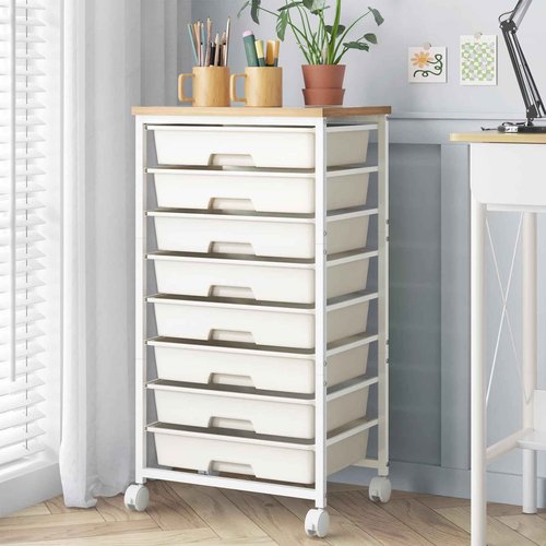 LABUK Rolling Storage Cart with Drawers Utility Cart Plastic Organizers for Classroom Dorm Office Bathroom, Makeup Palettes, Cosmetics, Nail Polish Organizer