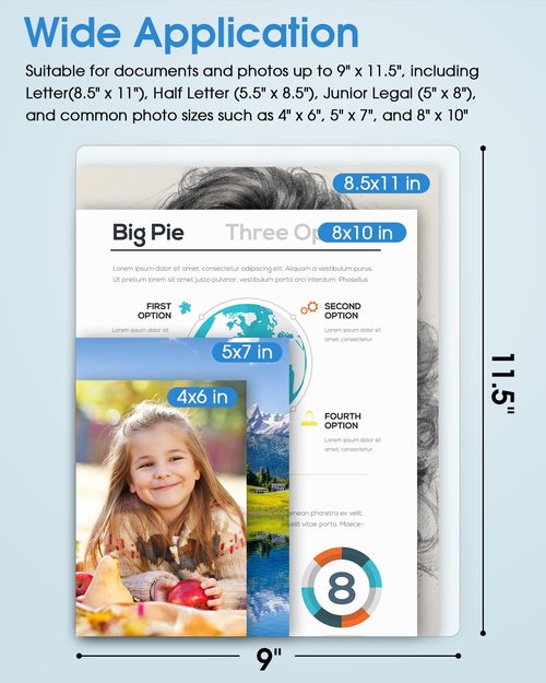 KTRIO Laminating Sheets 5 Mil, Hold 8.5 x 11 inches Sheet, 200 Pack, Clear Thermal Laminate Pouches for Laminator, 9 x 11.5 inches Lamination Sheets for School, Home & Office
