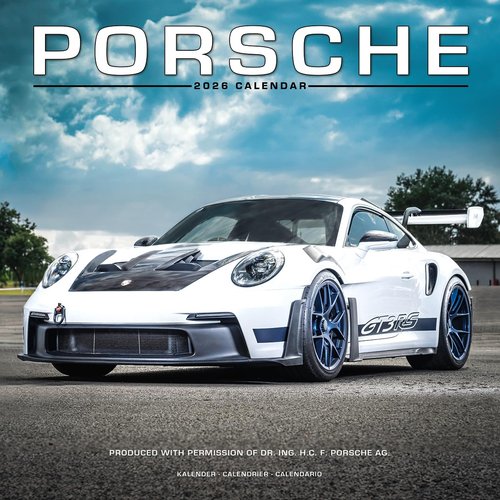 Porsche Calendar 2026 | 12 Month Wall Calendar | Avonside Publishing | Plastic Free Packaging