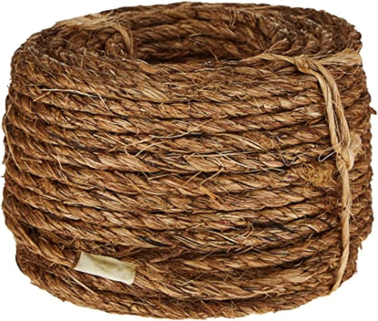 T.W. Evans Cordage 1/4-Inch Manila Rope - 100 Feet of Durable, Heavy-Duty Utility Rope