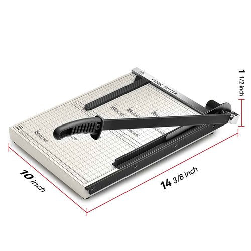 15 Inch B4 Guillotine Paper Cutter, Heavy Duty 10 Sheet Paper Trimmer Cutting with Auto-Press Clamp & Magnetic Ruler | Precision Cut for Paper, Card, Photos, Vinyl & More