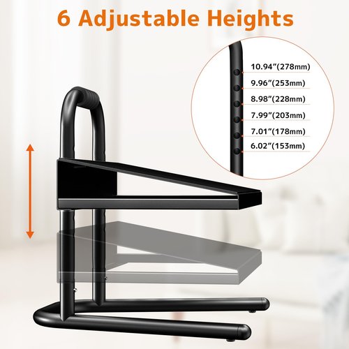 WORLDLIFT Height Adjustable Standing Foot Rest with Soft Grip Handle,Under Desk Footrest for Standing and Sitting,All-Steel Construction,Black