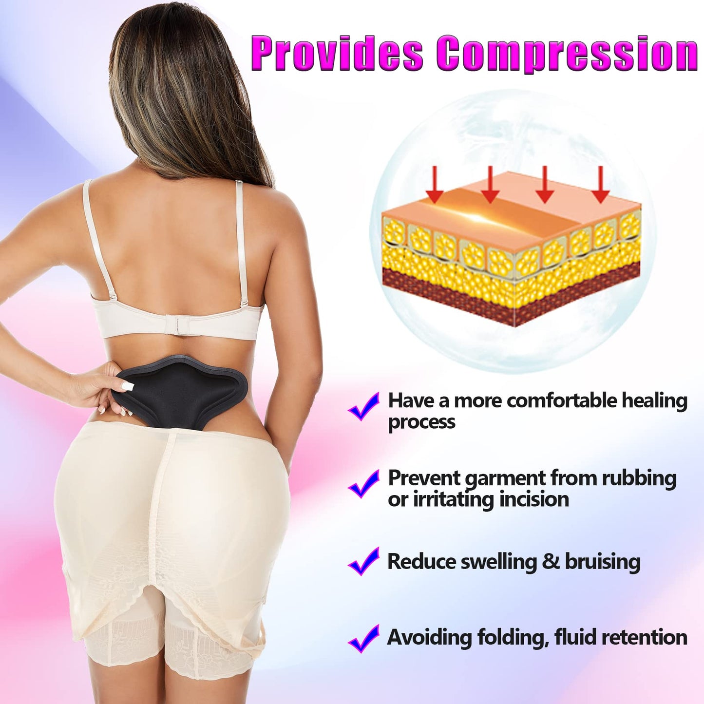 Lipo Foam Back Board, BBL Lumbar Molder, Lipo Board Post Surgery, BBL Post Surgery Supplies, Back Compression Lipo Foam Board, Tabla Moldeadora for BBL & Liposuction Post Surgery Recovery(Black)