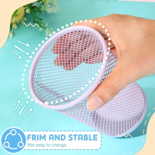 Sherr 24 Pcs Mesh Pen Holder Back to School Supplies Bulk Pastel Pencil Cup Holder for Classroom Cute Pencil Organizer Desk Accessories for Office Makeup Brush Storage Aesthetic School Supplies