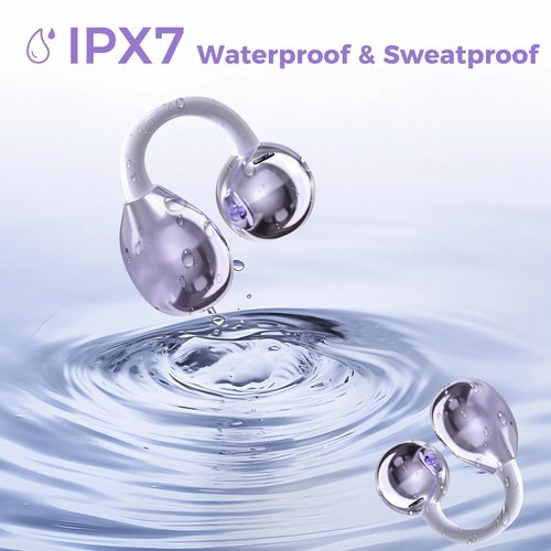 AI Translation Earbuds Real Time, 164 Language Translator Earbuds, 3-in-1 Wireless Clip on Earbuds, Bluetooth 5.4 Headphones, Translating Device for Travel Business Learning (Purple)