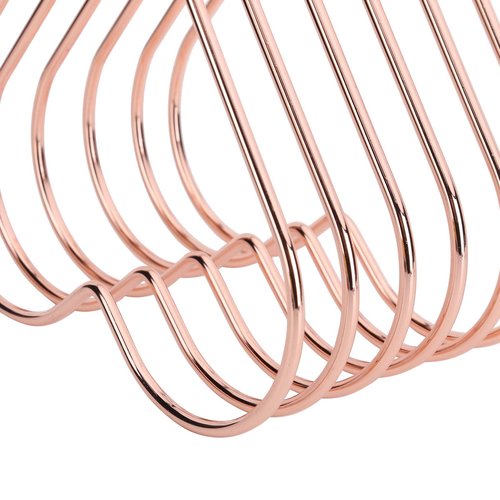 Watris Veiyi Files Folder Stand, Desktop Iron Storage Rack, Book Record Holder, Desktop Album Storage Rack, Vinyl Record Stand Holder, 5 Slot Heart Shaped File Holder for Desk (Rose Gold)
