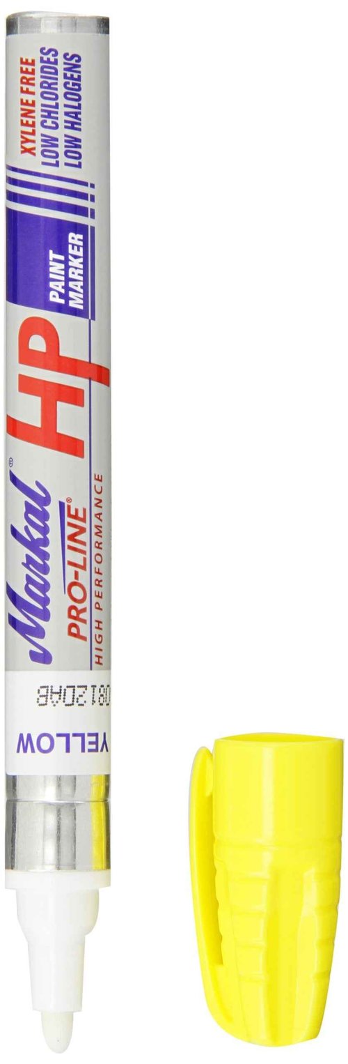 Markal 96961 Paint-Riter+ Oily Surface Liquid Paint Marker, Versatile Surface Compatibility, Bold Mark Size 1.8", Yellow 12-Pack