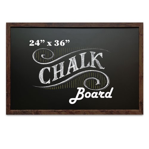 Loddie Doddie Large Magnetic Chalkboard - 24" x 36" Rustic Frame, Kitchen & Home Decor - Easy-to-Erase, Hanging Black Chalkboard for Wall - Blackboard