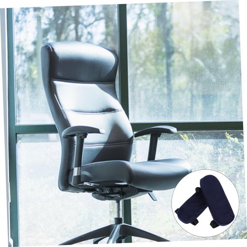 HOUDERCO 2pcs Arm Rest Pillow for Office Chair Memory Foam Cushions for Elbows and Forearms Non- Cover Easy to Clean Comfy Desk Chair Armrest Pads Dark