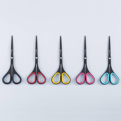 ALLEX Small Black Scissors - 5.5" All-Purpose Slim Design | Japanese Stainless Steel Blade