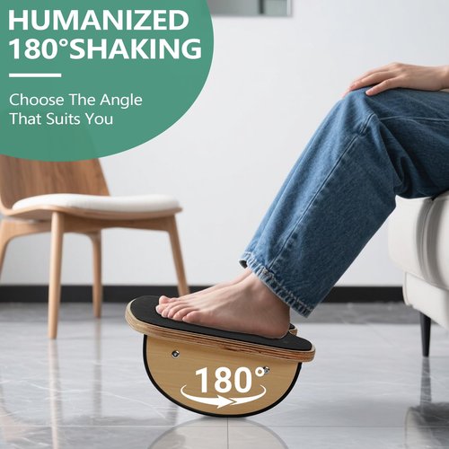 Wood Foot Stools for Under Office Desk,Ergonomic Rocking Footrest with All-Non-Slip Mat,Foot Rest for Under Desk at Work,Feet Support Leg Under Stools Footrest for Home Office Gaming