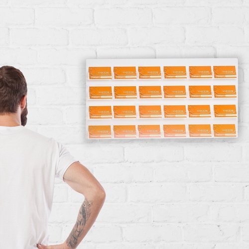 Source One 24 Pocket Wall Mount Business Card Holder Display (Clear)