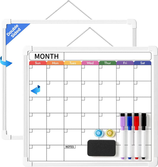 VITEVER Double-Sided Calendar Whiteboard - Monthly Planner & Memo Board for Home, Office, Kitchen