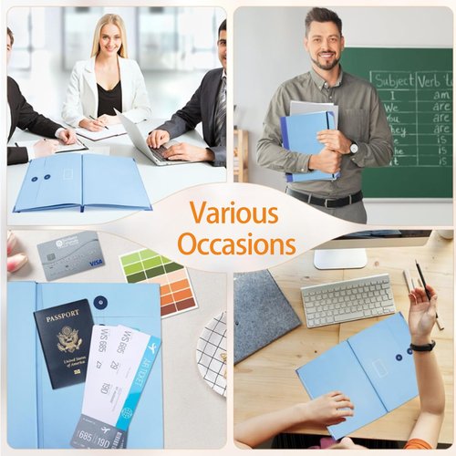 Important Document Organizer,Folio Document Organizer,Bound Expanding File for Important Papers/Passports/Birth Certificates(Pink)