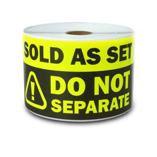 600 Sold as Set Stickers, 3" x 6" Do Not Separate Labels Fluorescent Yellow Shipping Supplies Packing Caution Warning Labels - 2 Rolls of 300 Stickers