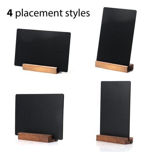 NEWNEWSHOW 3Pack 5.1x7.9 in Chalkboard Sign Double Sided with Wood Base Message Chalkboard Erasable Message Board Sign with Wood Base for Shop Wedding Kitchen Home Party Decoration