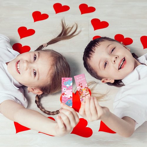 Honoson 48-Piece Valentine’s Day Magnetic Bookmark Set | Fun Page Markers & Clips for Kids, 24 Unique Designs