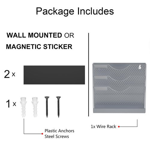 JINGWAYS Magnetic Magazine Holder,File Organizer, Magnetic File Holders,4 Tier Magnetic Paper Holders for File Cabinet,Whiteboard,Refrigerator,Home Office,No Drilling Magnetic Mail Holder
