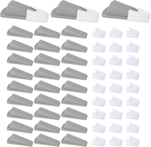 Skiennix 30 Pcs Rubber Door Stoppers - Versatile Wedge Design for Home, Office & Classroom Floors