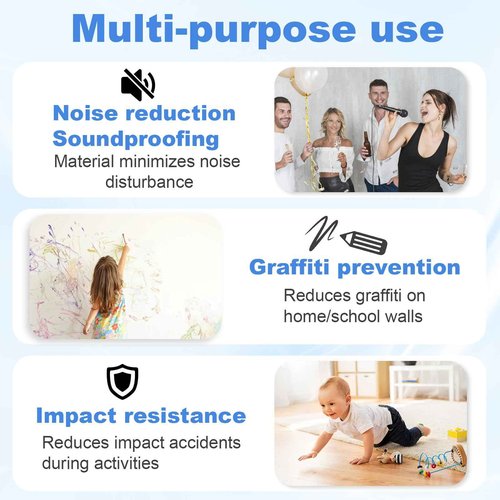 ZITUZY 12 Pieces Corkboards for Wall, 18 * 18 in Bulletin Board Decorations with Safe Removable Adhesive Tabs, Cork Wall Tiles Cork Board, for School, Home, Kitchen, Office (Blue)