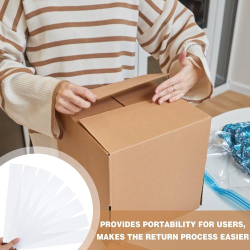 Feifeiya 100 Pack Precut Return Tape Strips Clear Return Tape Sheets Banded Strips for Sealing, Packaging, Shipping, Mailing, Office, Home, Business, Warehouse Needs(2" X 12")