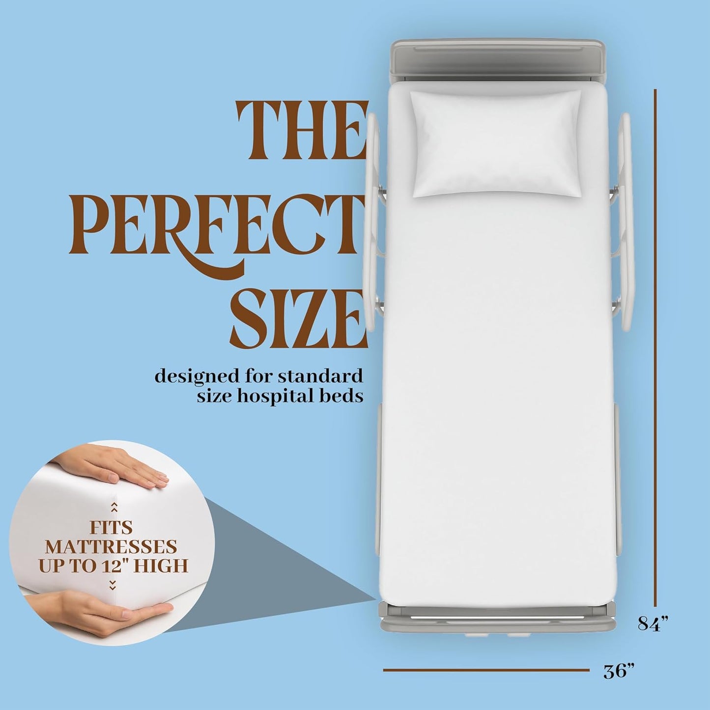 BLISSFORD - Fitted Hospital Bed Sheets - Soft Cotton Rich Jersey - 36” x 84” x 12” - 4 Pack