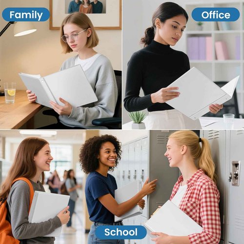 SUNEE 3 Ring Binder 1 Inch 12 Pack, Clear View Binder Bulk Three Ring PVC-Free (Fit 8.5x11 Inches) for School or Office Supplies, White