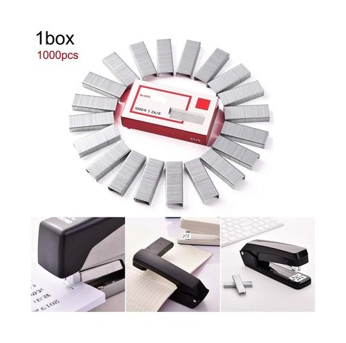 Xuyingst 1-3Box 1000pcs Effortless Staple 24/6, Office Stationery Reinforced Steel Core Staple, Nail Binding Ins Mini Stapler