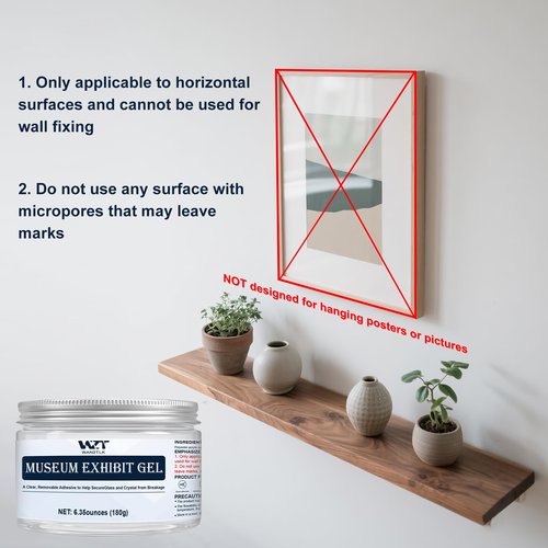 WAN2TLK Exhibit Gel for Museum Exhibits 180g/6.5oz, Removable Clear Exhibit Wax for Museum Collections, Reusable Exhibit Putty for Protecting Artifacts and Fragile Items, Antiques, Glass, Ceramic