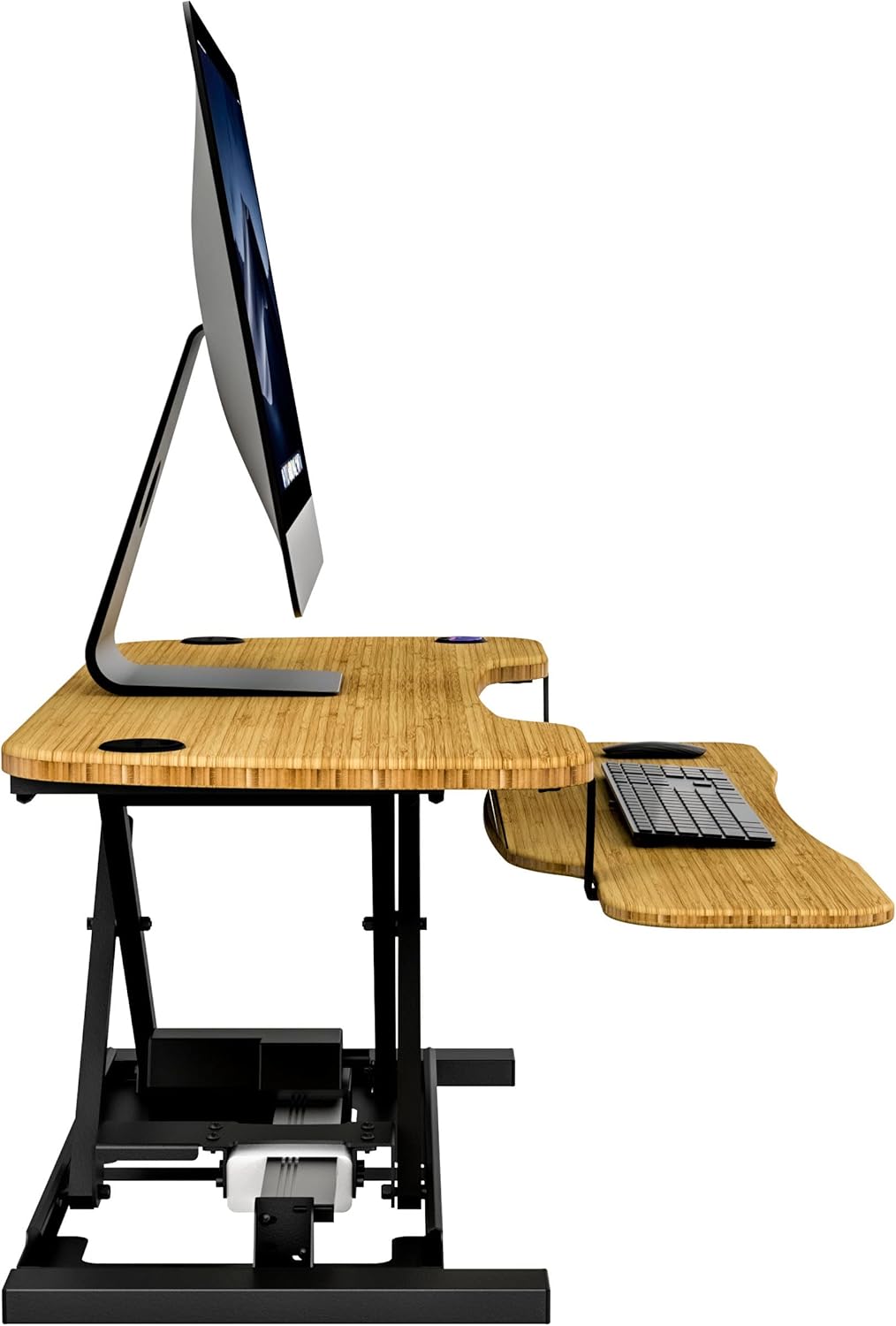 VERSADESK® PowerPro™ Standing Desk Converter - 36" x 24" Electric Height Adjustable Riser with Keyboard Tray & USB Hub - Ergonomic Bamboo Workstation for Home & Office