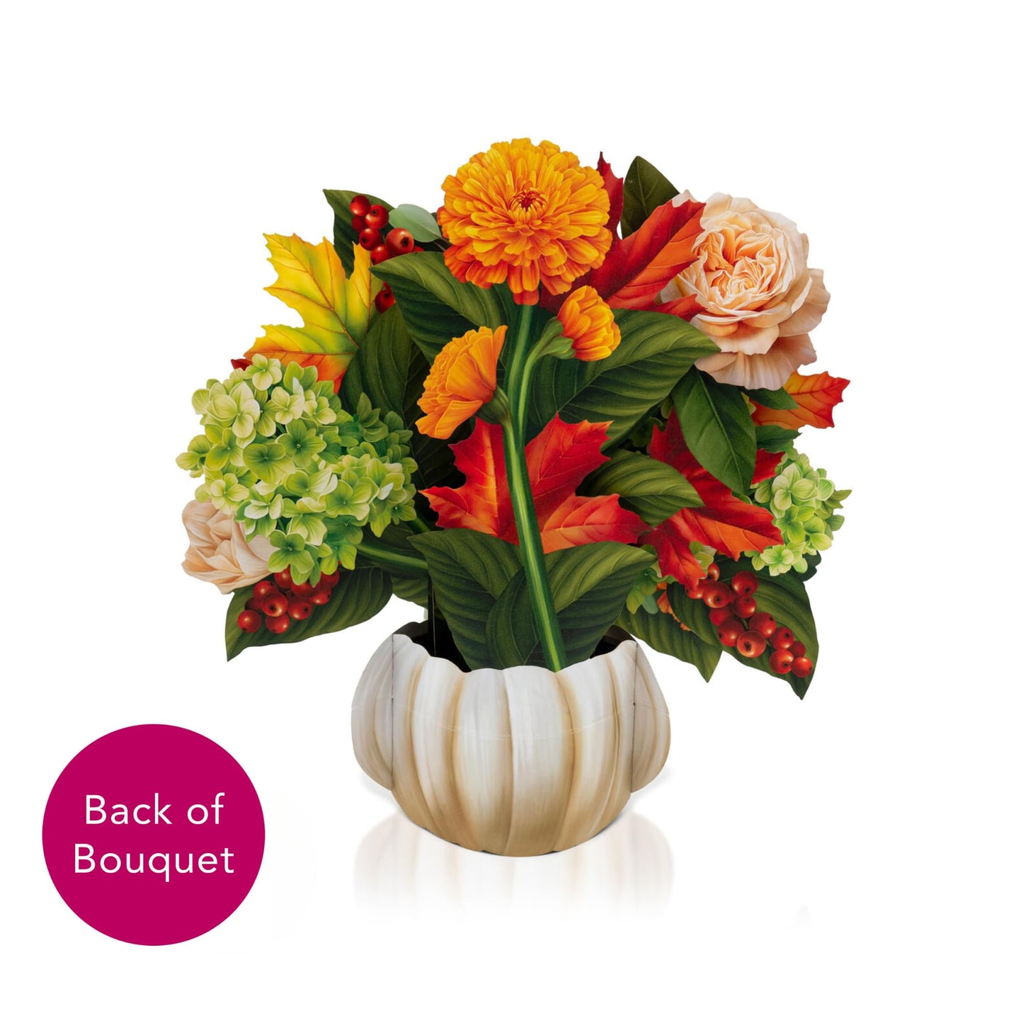 Freshcut Paper Pop Up Cards, Pumpkin Spice, 12 Inch Life Sized Forever Flower Bouquet 3D Popup Greeting Card, Autumn Cards, Birthday Card, Blank Notecard & Envelope