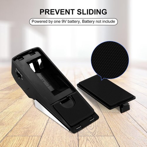 Rosoenvi 2 Pack Door Stop Alarm, Door Stopper with 120DB Security Alarm, Floor Wedge Door Stop Siren, Door Security Devices for Traveling, Apartment, Hotel and Home, Black