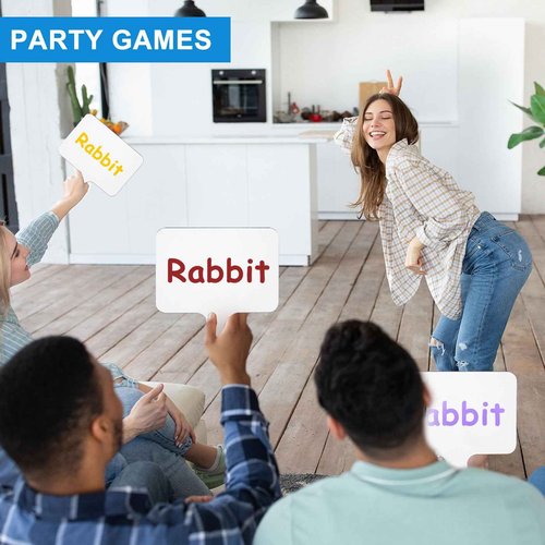 PATIKIL 9x5in Thickened Dry Erase Paddles, 48Pcs Handheld Double Side Circle Answer Paddle Dry Erase Boards for Voting Game Teaching Classroom Office Party