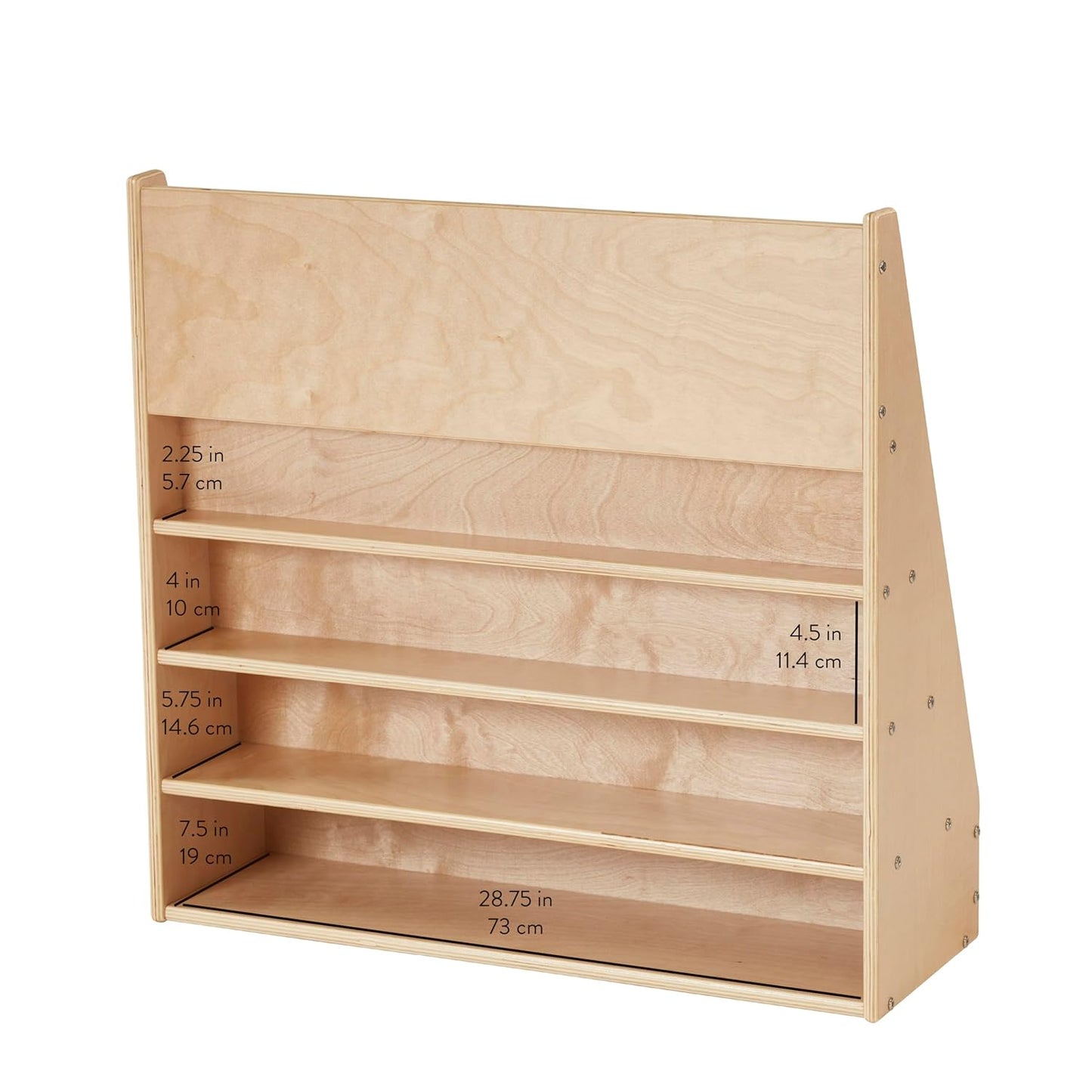 Sleekline 5-Tier Double-Sided Book Display - Stylish Natural Wood Bookshelf with Storage