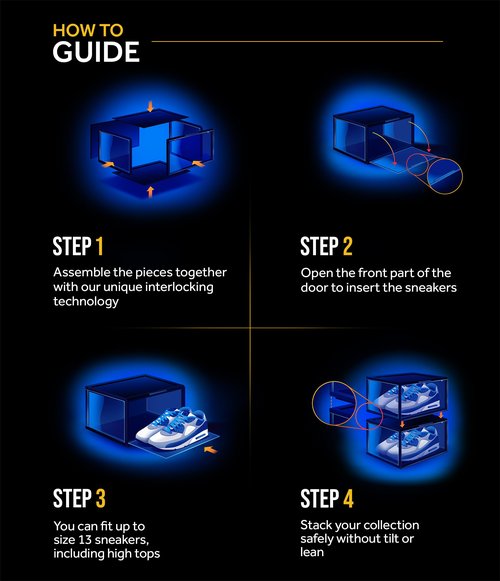 Crep Protect Crates Shoe Storage Box - Ultimate Sneaker Crates 2.0, Shoe Organizer, Stackable Shoe Crates (2 Crates Per Pack)