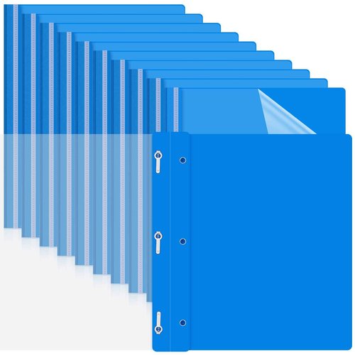 Teling 72 Pack Clear Front Report Covers Bulk Business Report Covers Plastic Presentation Folders Resume Portfolio Folder Paper Binder with 3 Prongs for Presentation Document School Office (Blue)