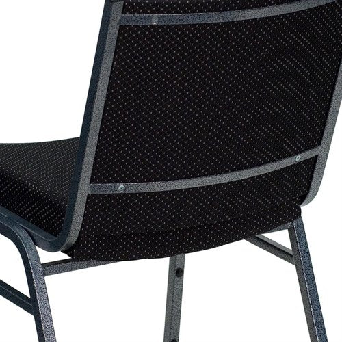 Flash Furniture HERCULES Series Heavy Duty Black Dot Fabric Stack Chair with Ganging Bracket