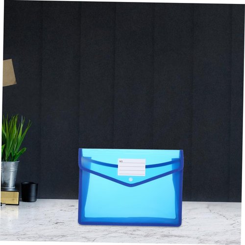 KALLORY 6Pcs Clear Plastic Document Folders with Snap Closure File Envelopes for Receipt Storage Envelopes for School Office Use