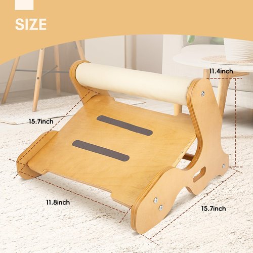 Wisreach Wooden Under Desk Footrest – Ergonomic Foot Rest with 3 Height Options & Adjustable, Anti-Slip Surface and Soft Crossbar Foot Rest for Under Desk at Work for Improved Posture, Home & Office