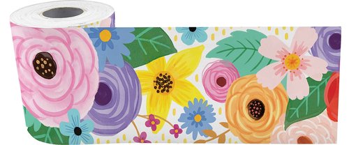 Teacher Created Resources Navy Blue Better Than Paper Bulletin Board Roll and Wildflowers Straight Rolled Border Trim